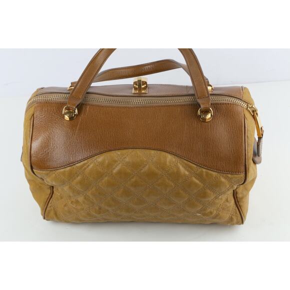 Marc Jacobs Satchel Bowler Bag Brown Leather Quilted Leather - Picture 10 of 14